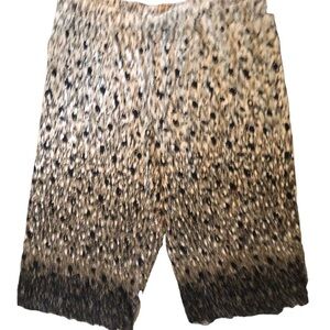 Belle by Kim Gravel Printed Gaucho Pants Sz. 1X Pull On Style Cream Black Taupe